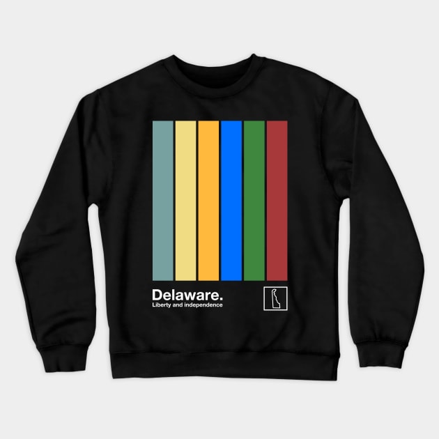 Delaware State Flag  // Original Minimalist Artwork Poster Design Crewneck Sweatshirt by DankFutura